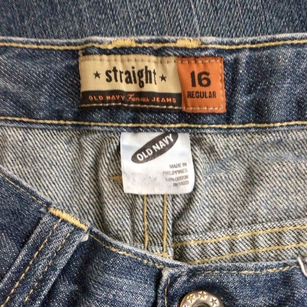 Old Navy Straight Leg Denim Blue Jeans - Size 16